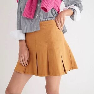 NWT J Crew Pleated Chino Mini Skirt